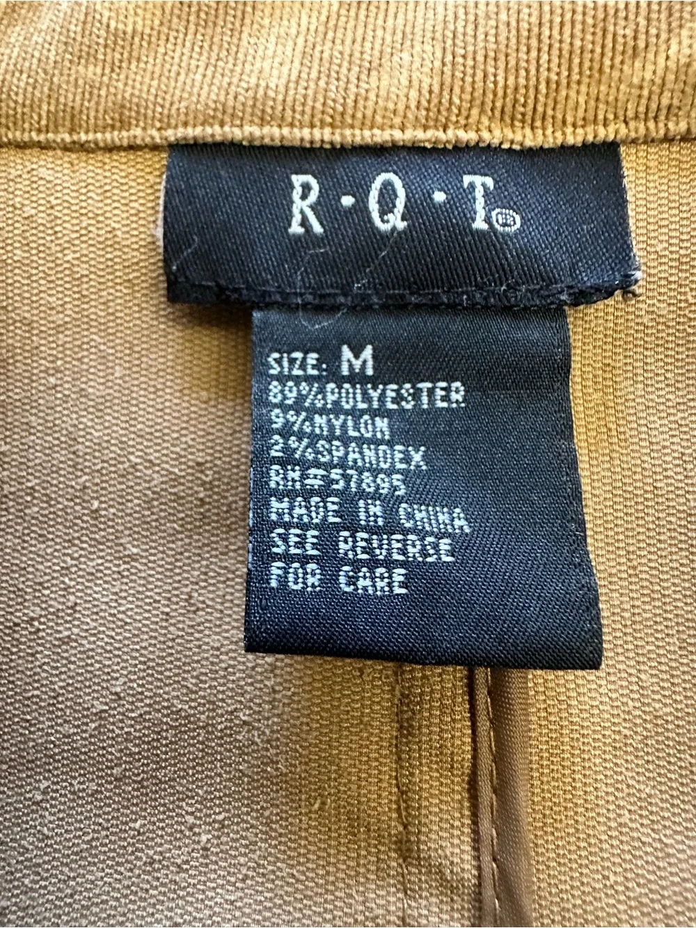 Tan Jacquard Short Coat RQT size medium, vintage, big button cropped jacket - Picture 6 of 8